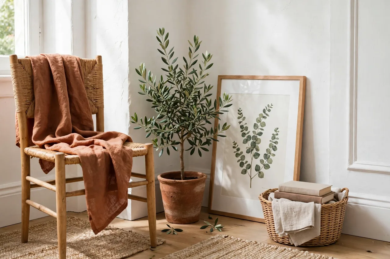 Living room corner refreshed with pieces moved from other rooms